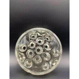 Vintage Clear Glass Flower Frog 13 Hole Floral Plant Stem Holder